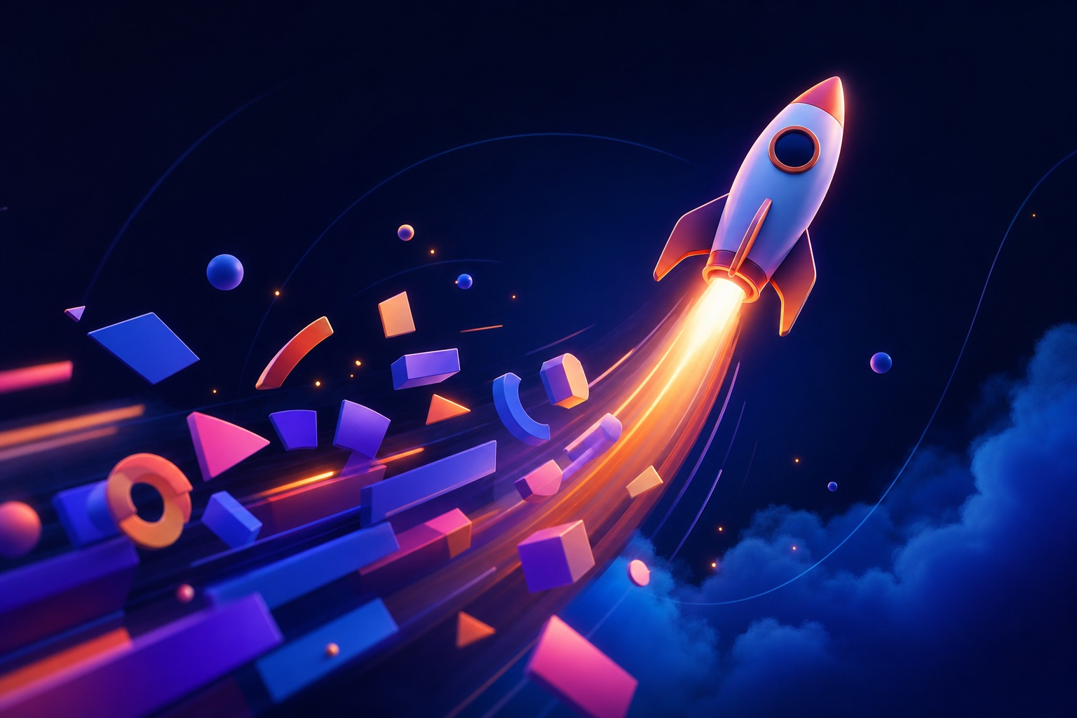 Marketing and motion graphics concept for startups